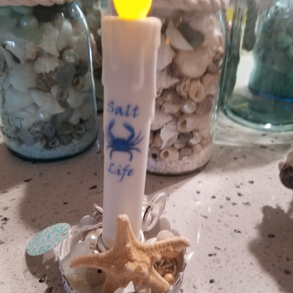 Hand Crafted Other - (1) BEach Crab Timer Candle w Shell Holder